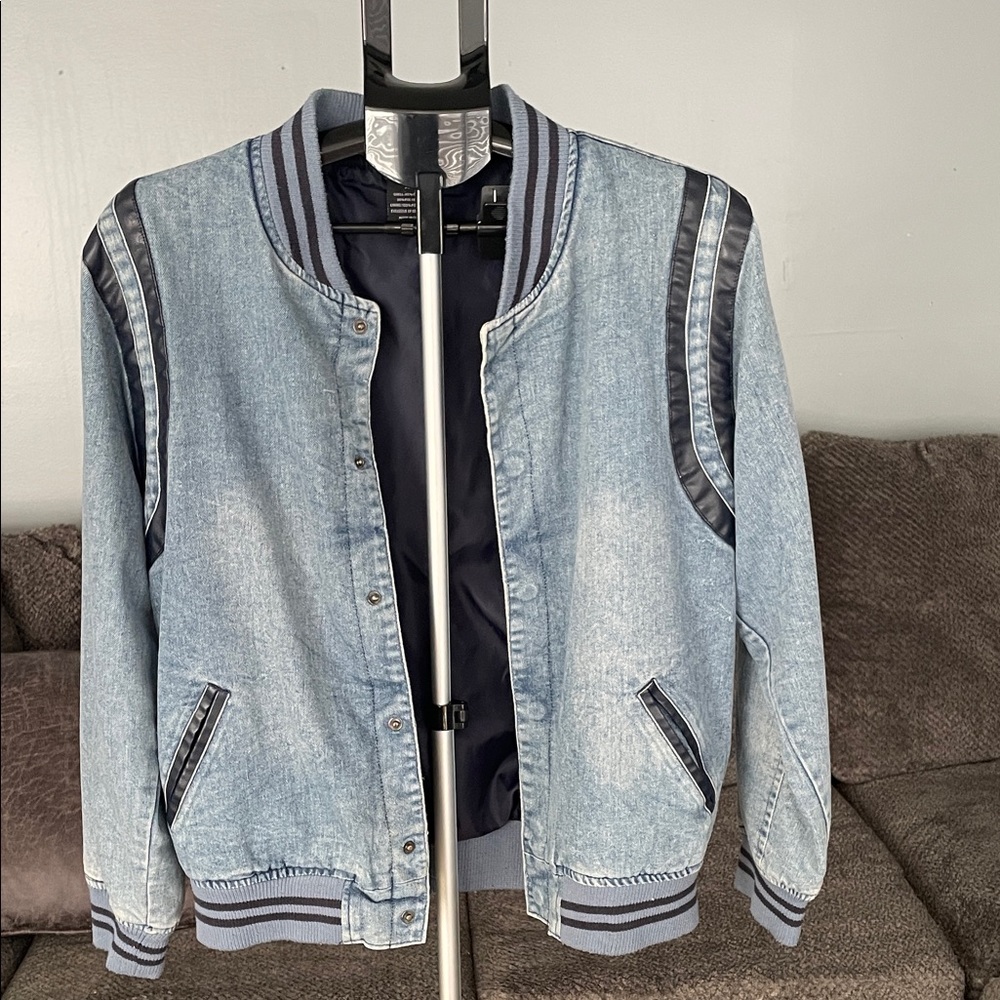 Ring of Fire Light Blue Jean Jacket with Dark Blue Accents